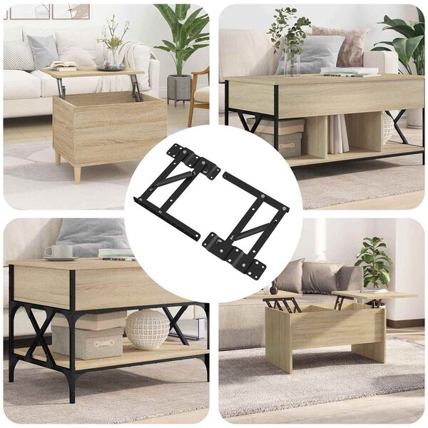 vidaXL S&auml;ngyn nostomekanismi 2 pcs Musta 340 x 95 x 40 mm Rauta