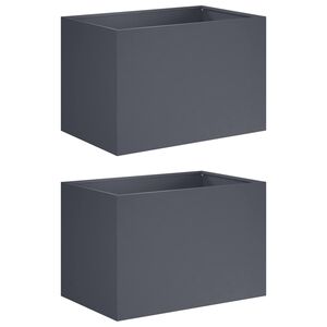vidaXL Puutarha ruukku 2 kpl Antrasiitti 50 x 40 x 40 cm