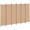 vidaXL 6-paneeli huonejakaja Beige 300 x 200 cm Kangas