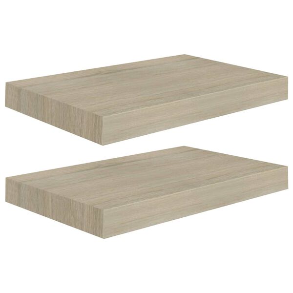 vidaXL Kelluvat sein&auml;hyllyt 2 kpl tammi 40x23x3,8 cm MDF