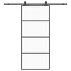 vidaXL Liukuovi asennustarvikkeilla musta 90x205 cm ESG lasi