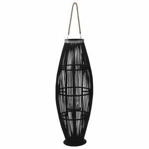 vidaXL Riippuva kynttil&auml;npidike bambu musta 95 cm