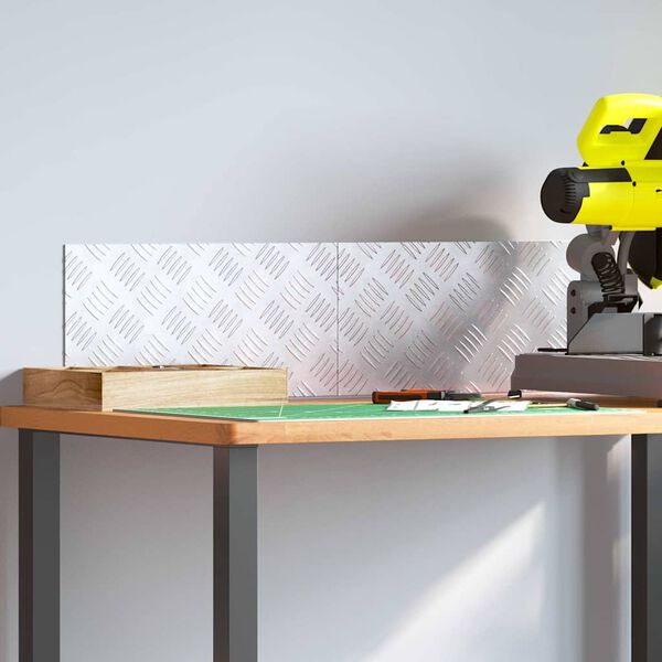 vidaXL Portaan askelma Suorakaide 2 pcs Hopea 40 x 20 cm Alumiini