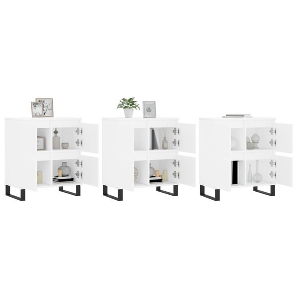 vidaXL Senkit 3 kpl valkoinen tekninen puu