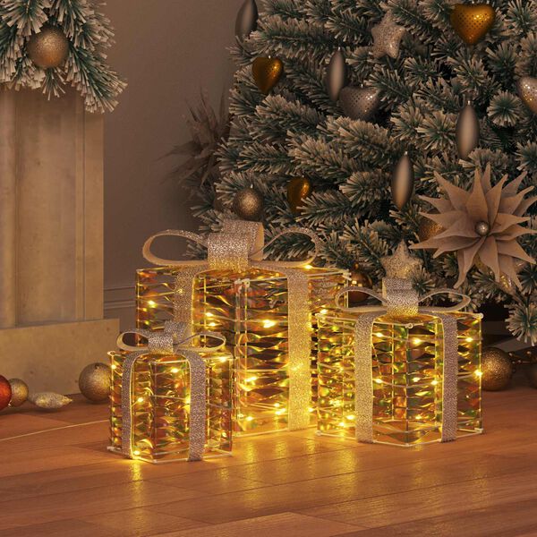 vidaXL Lahjakotelo 3 pcs L&auml;mmin valkoinen 20 x 20 x 20 cm PET