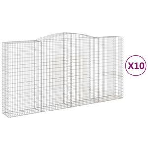 vidaXL Kaarevat kivikorit 10 kpl 400x50x200/220 cm galvanoitu rauta
