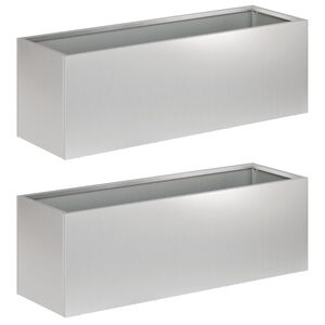 vidaXL Puutarha ruukku 2 kpl Hopea 60 x 20 x 20 cm Galvanoitu ter&auml;s