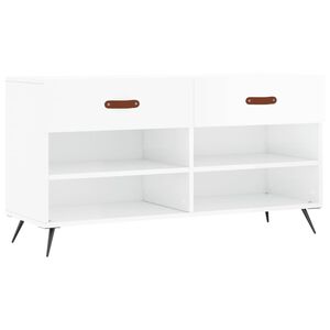 vidaXL Kenk&auml;kaappi korkeakiilto valkoinen 102x35x55 cm tekninen puu