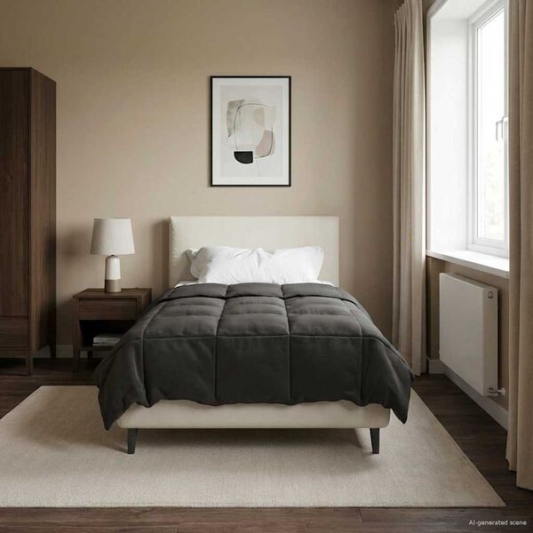 vidaXL Koko Vuoden Peitto Antrasiitti 135 x 200 cm Mikrokuitu