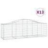 vidaXL Kaarevat kivikorit 13 kpl 200x50x60/80 cm galvanoitu rauta