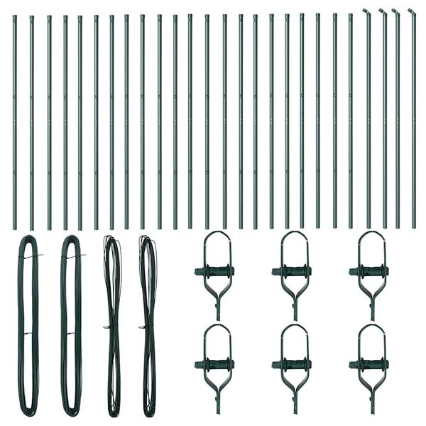 vidaXL Aitalatu Muut 26 pcs Vihreä 3,2 x 3,2 x 150 cm Teräs