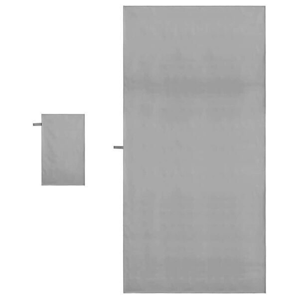 vidaXL Urheilupyyhesetti 2 pcs Tummanharmaa kangas