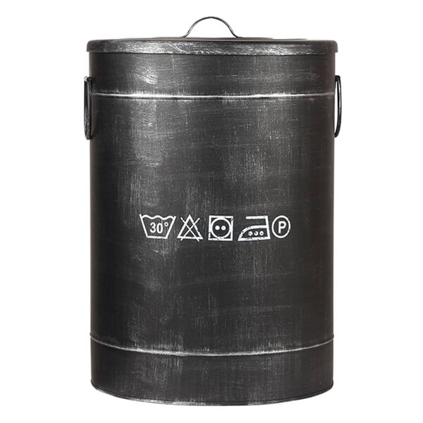 LABEL51 Pyykkikori 40x40x58 cm L antiikkimusta