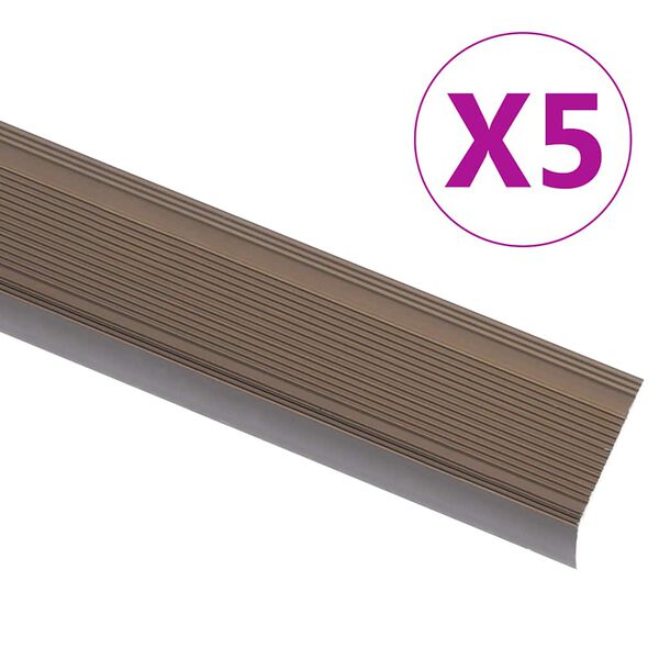 vidaXL Portaikon suojukset L-muotoiset 5 kpl alumiini 100 cm ruskea
