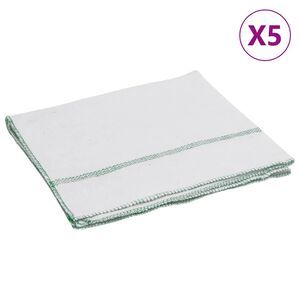 vidaXL puhdistusliinat 5 kpl valkoinen vihreill&auml; raidoilla 50x60 cm