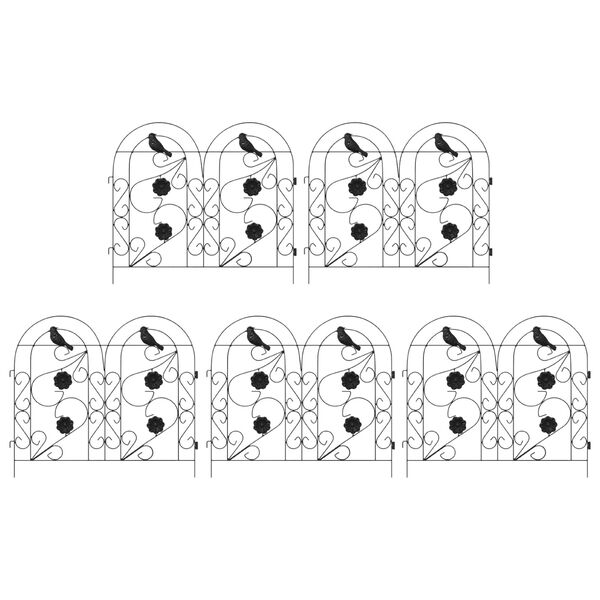 vidaXL Puutarha-aita S&auml;leikk&ouml; Musta 308,5 x 54,5 x 0,3 cm