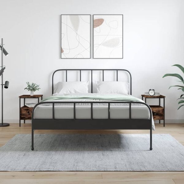 vidaXL Y&ouml;p&ouml;yd&auml;t 2 kpl savutammi 34x36x50 cm tekninen puu