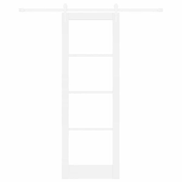 vidaXL Liukuovi Valkoinen 73,5 x 211 cm Täysi mänty ja lasi