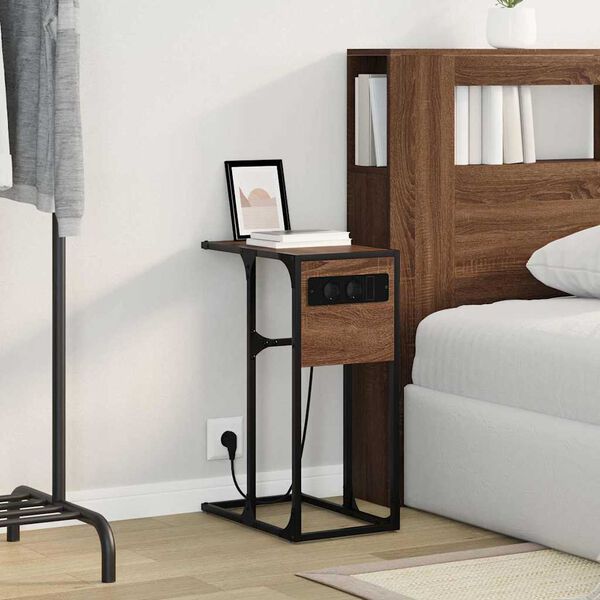 vidaXL Y&ouml;p&ouml;yt&auml;kaappi Ruskea tammi 41,5 x 26 x 60,5 cm Tekninen puu