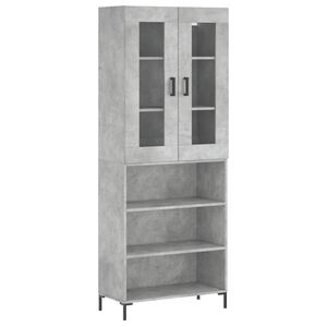 vidaXL Kaappi betoninharmaa 69,5x34x180 cm tekninen puu