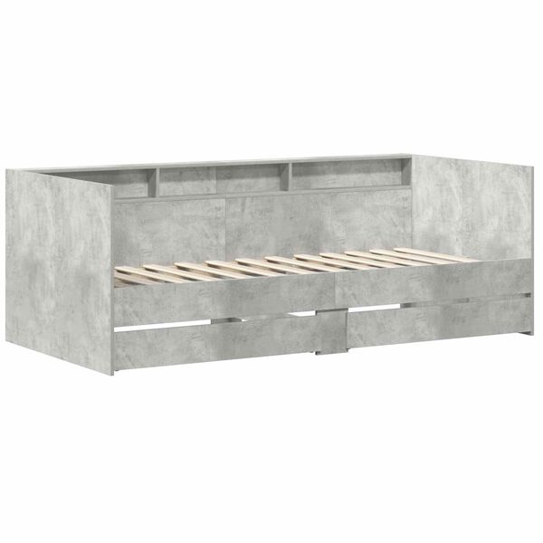 vidaXL P&auml;iv&auml; S&auml;nky laatikon kanssa Harmaa 90 x 200 cm Tekninen puu