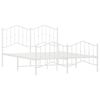 vidaXL Metallinen sängynrunko päädyillä valkoinen 135x190 cm