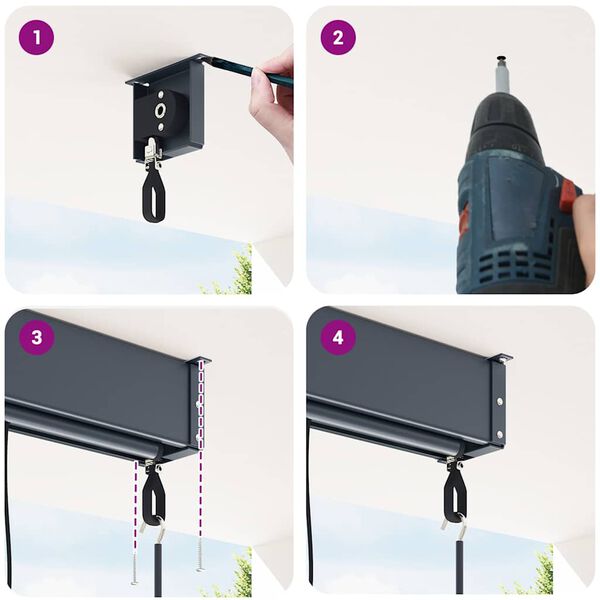 vidaXL Ulkorullaverho 160x250 cm sininen ja valkoinen