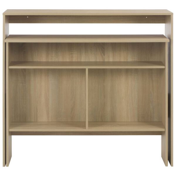 vidaXL Baaripöytä kahdella pöytätasolla tammi 130x40x120 cm