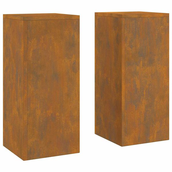 vidaXL Kasviteline 2 pcs Ruosteinen 24 x 24 x 55 cm Kulunut Teräs