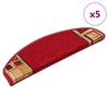 vidaXL Itsekiinnittyv&auml;t porrasmatot 5 kpl 65x21x4 cm punainen