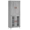 vidaXL Kaappi harmaa Sonoma 69,5x34x180 cm tekninen puu