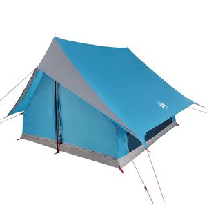 vidaXL Perhe Teltta katolla Sininen ja harmaa 256 x 256 x 185 cm
