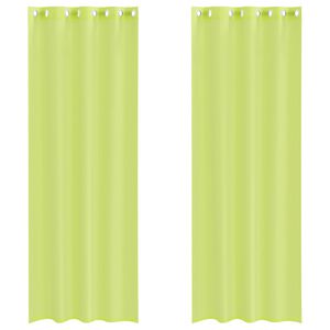 vidaXL Voileeverhot l&auml;piviennill&auml; 2 kpl omenanvihre&auml; 140x260 cm