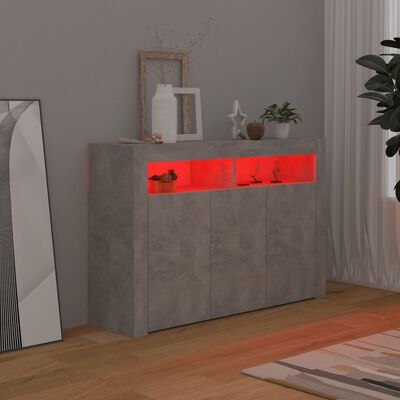vidaXL Senkki LED-valoilla betoninharmaa 115,5x30x75 cm