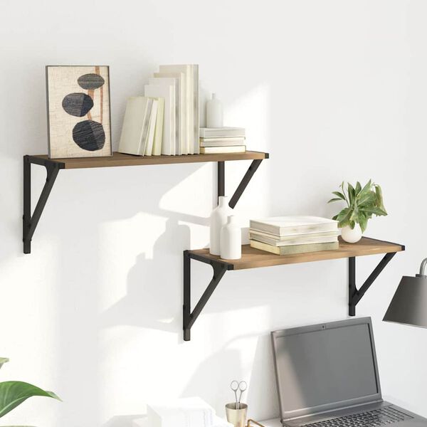 vidaXL Sein&auml;hyllyt 2 pcs Artisan tammi 60 x 25 x 25,5 cm Tekninen puu