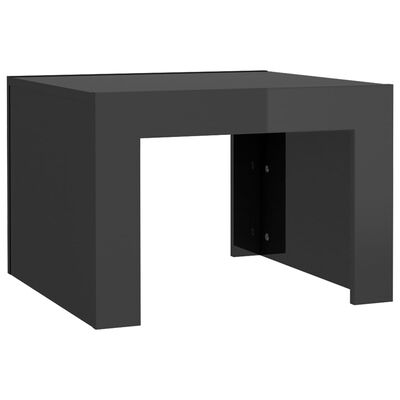 vidaXL Sohvapöytä korkeakiilto harmaa 50x50x35 cm lastulevy