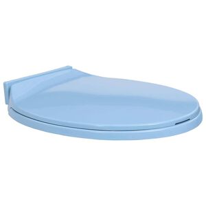 vidaXL WC-istuin pehme&auml;sti sulkeutuva sininen soikea