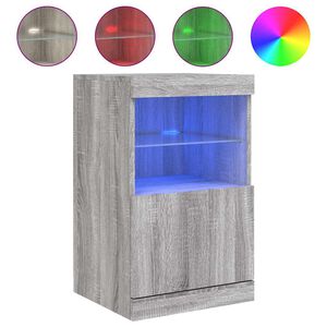 vidaXL Senkki LED-valoilla harmaa Sonoma 41x37x67 cm