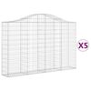 vidaXL Kaarevat kivikorit 5 kpl 200x30x120/140 cm galvanoitu rauta