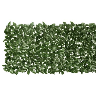 vidaXL Parvekkeen suoja tummanvihreillä lehdillä 600x75 cm