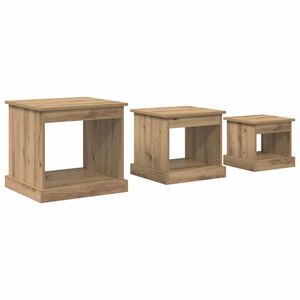 vidaXL Sohvap&ouml;yt&auml; 3 pcs Artisan tammi 48 x 45 x 45 cm Tekninen puu