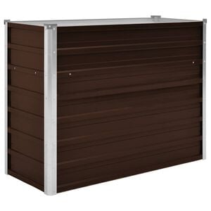 vidaXL Korotettu kukkalaatikko ruskea 100x40x77 cm galvanoitu ter&auml;s