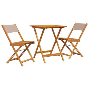 vidaXL 3-osainen Bistrosarja taupe kangas ja t&auml;ysi m&auml;nty