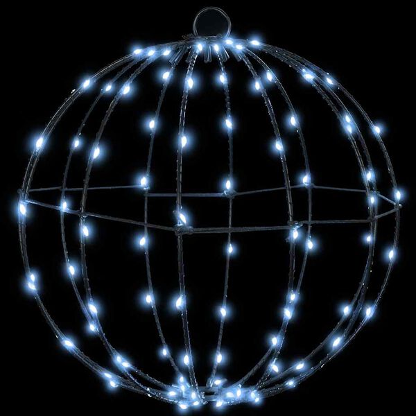 vidaXL Pallo 192 LED-valoilla 2 pcs Kylmä valkoinen 30 cm Metalli