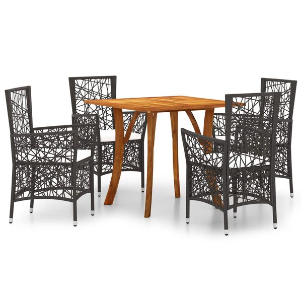 vidaXL 5-osainen Ulkoruokailuryhm&auml; ruskea