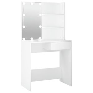 VidaXL Peilip&ouml;yt&auml; LED-valoilla valkoinen 74,5x40x141 cm