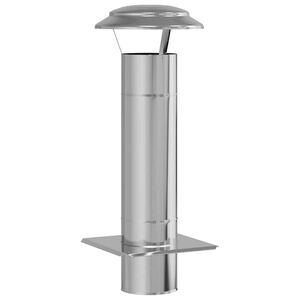 vidaXL Savuhormin Laajennus Hopea 25 x 25 x 65 cm Ruostumaton ter&auml;s