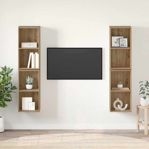 vidaXL TV-tasosetti 4 pcs Artisan tammi 37 x 37 x 72 cm Tekninen puu