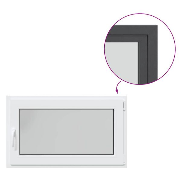 vidaXL Kellari-ikkuna "RISOR" 100x70 cm kallistus-/k&auml;&auml;ntymisovi DIN oikealle antrasiitti