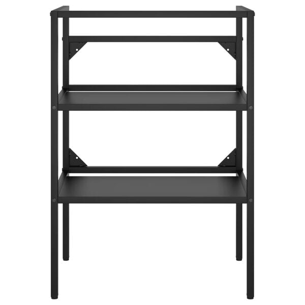vidaXL Kylpyhuoneen pesualtaan kehys musta 59x38x83 cm rauta